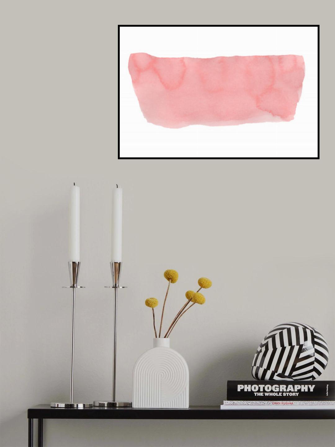 Minimal Pink Abstract 01 Brushstroke Poster och Canvastavla