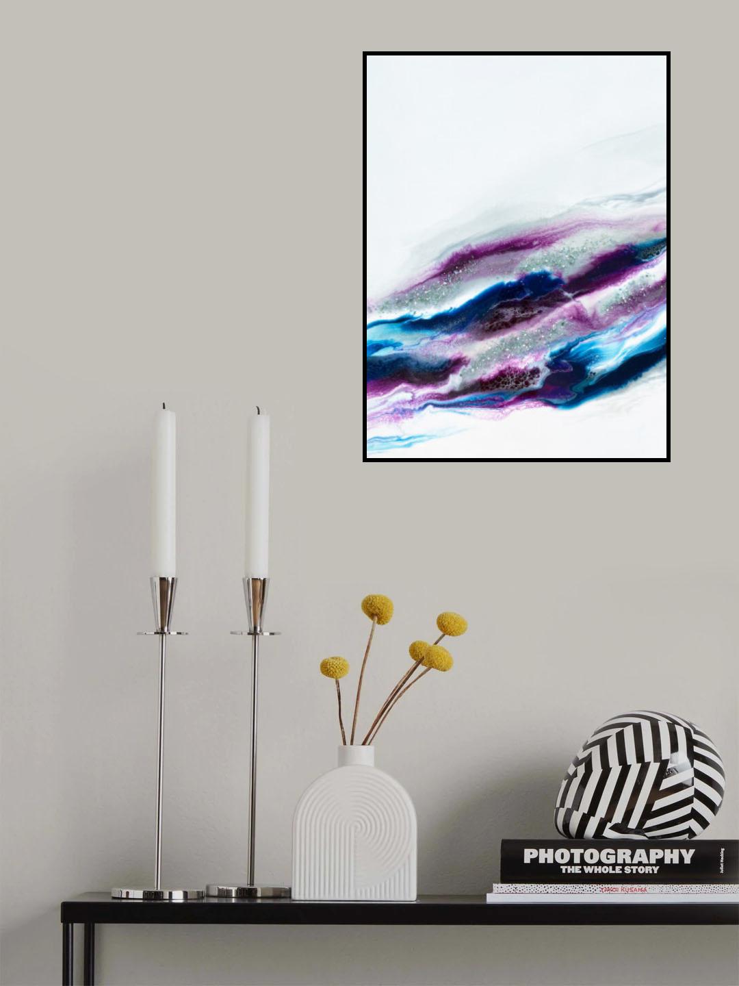 Purple and Blue Sparkles Poster och Canvastavla