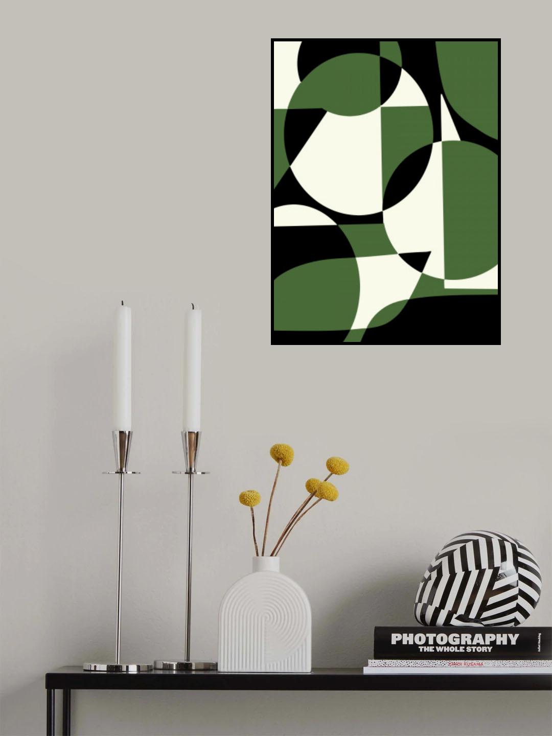 Geometrical Green and Black Poster och Canvastavla