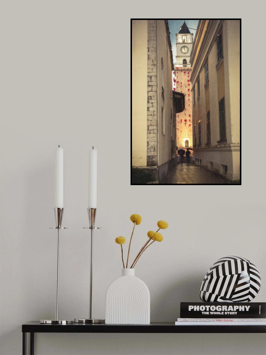Love under clock tower Tirana Poster och Canvastavla