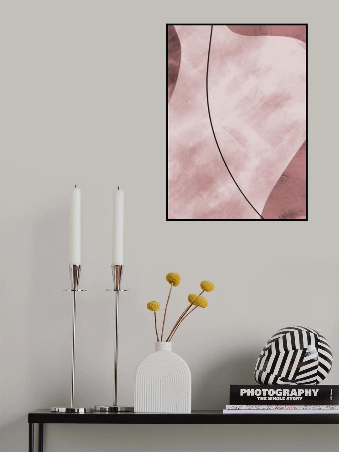 Abstract Shapes Pink Poster och Canvastavla