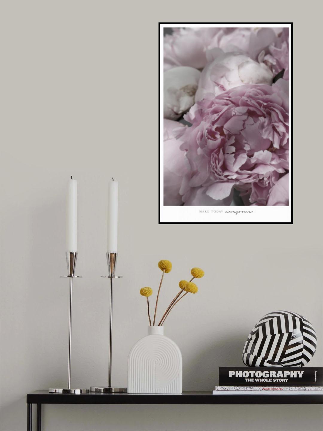 Make today awesome peonies Poster och Canvastavla