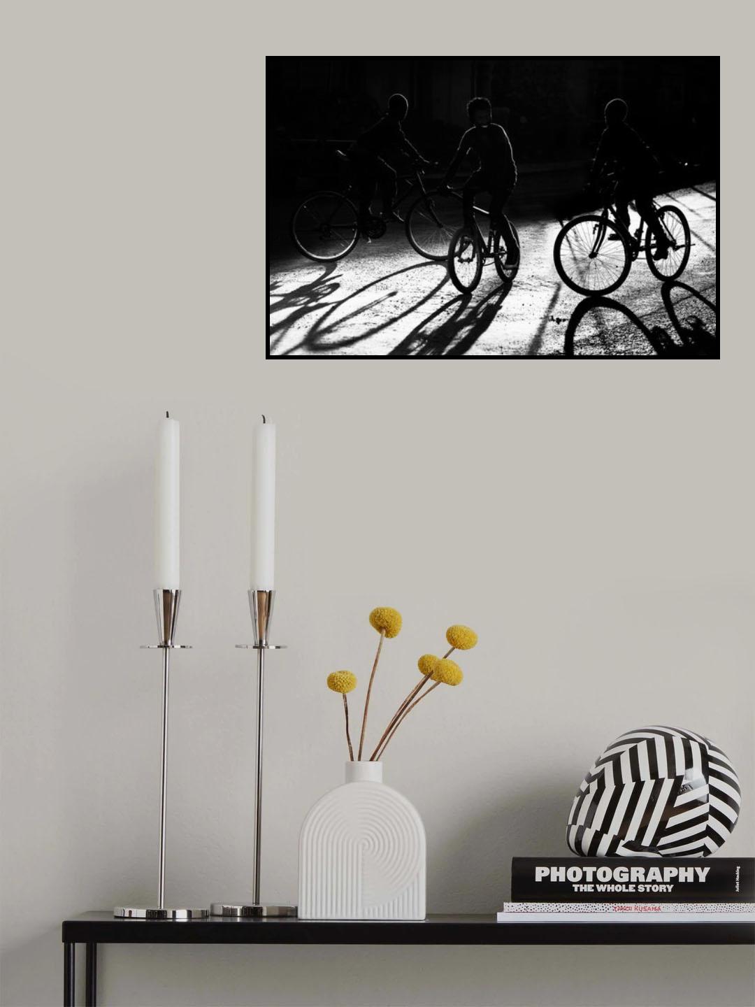 Boys, bycicles, shadow and light Poster och Canvastavla