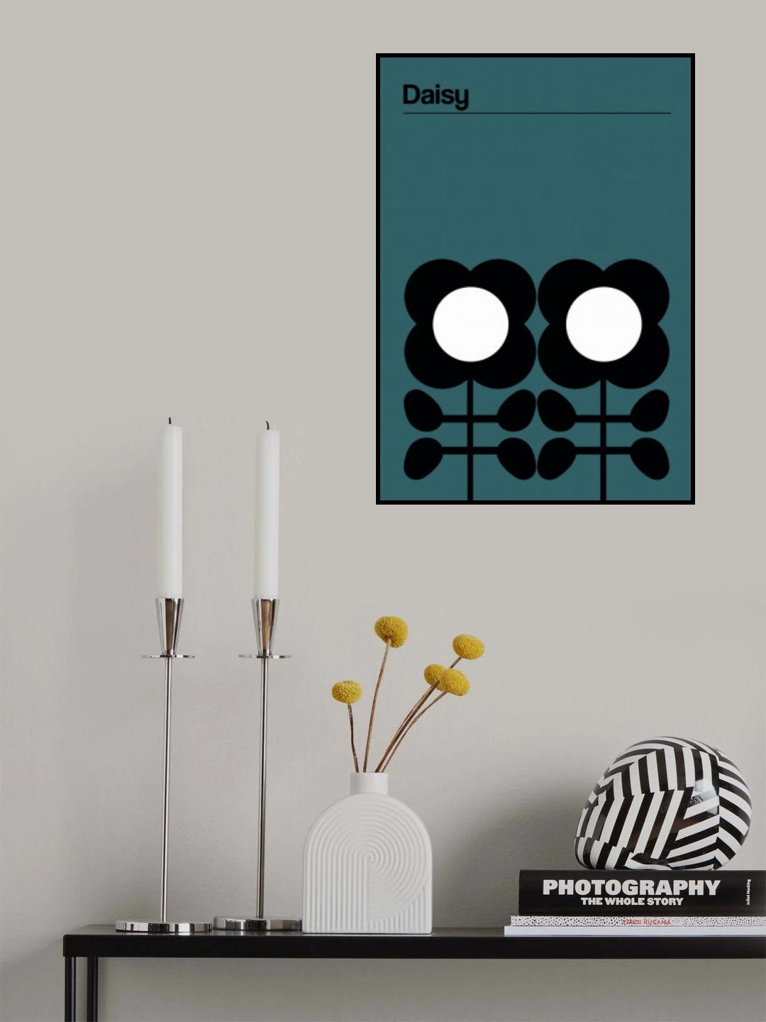 Daisy Teal Poster och Canvastavla