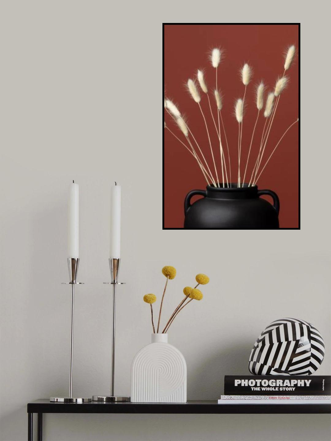 Bunny Grass Vase Poster och Canvastavla