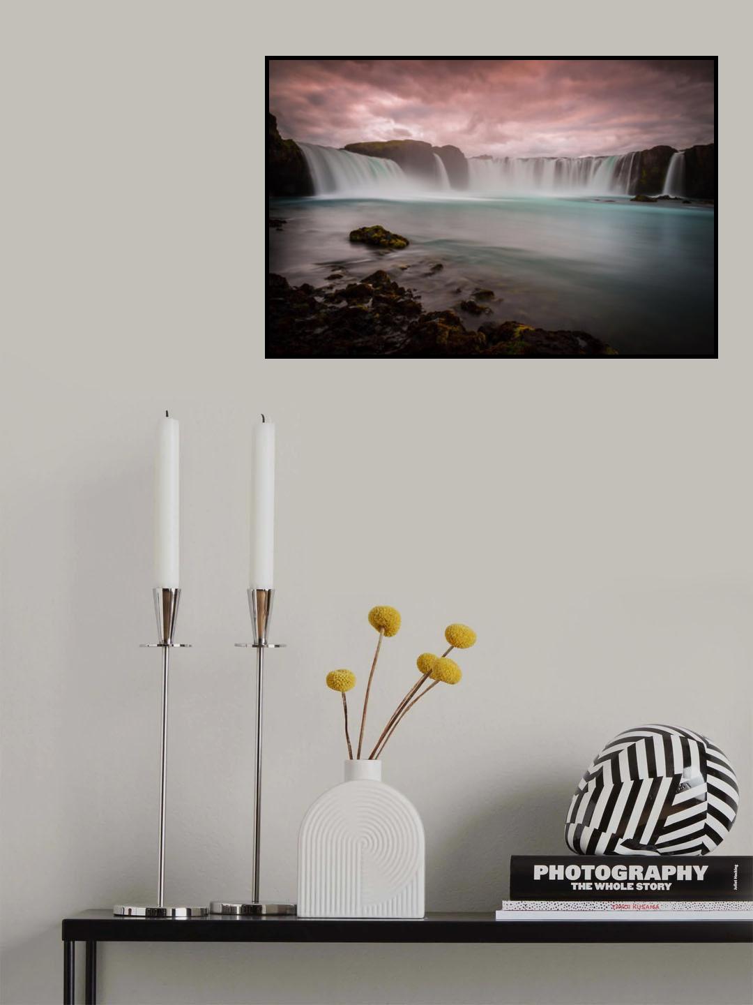 Waterfall Godafoss in Iceland Poster och Canvastavla