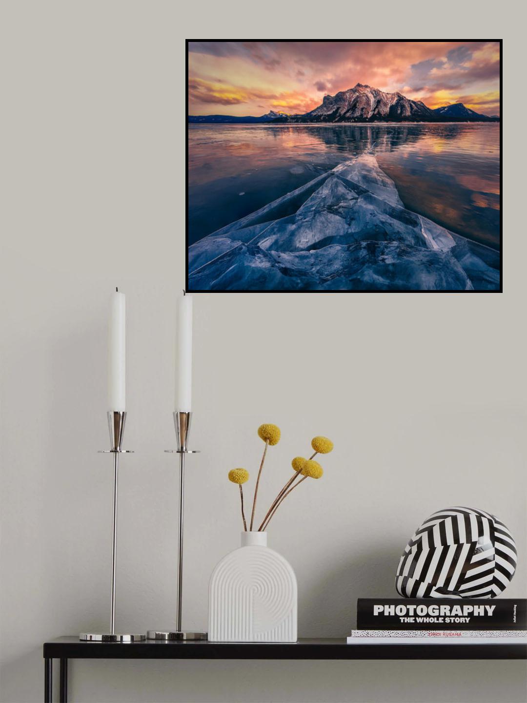 Ice Crack on Abraham Lake Poster och Canvastavla