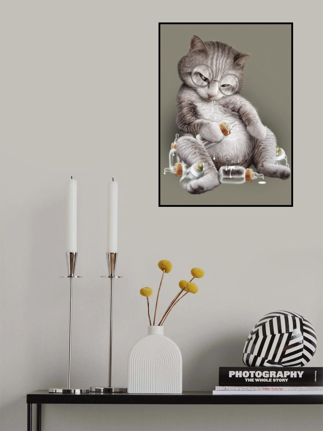 greedy cat Poster och Canvastavla