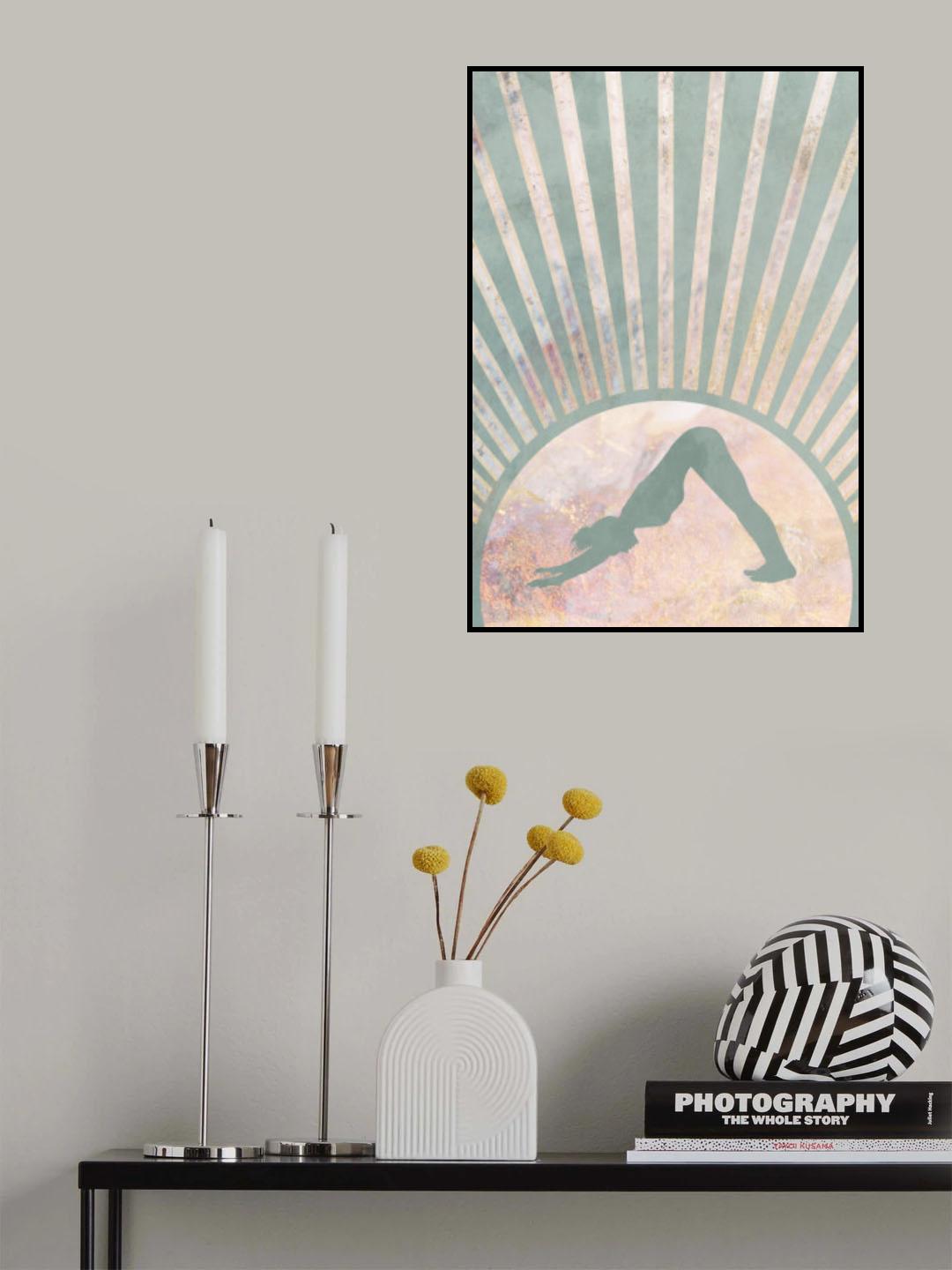 Yoga Boho Sun Rise Green 3 Poster och Canvastavla