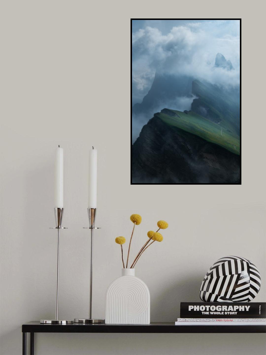 Mountains in Clouds Poster och Canvastavla