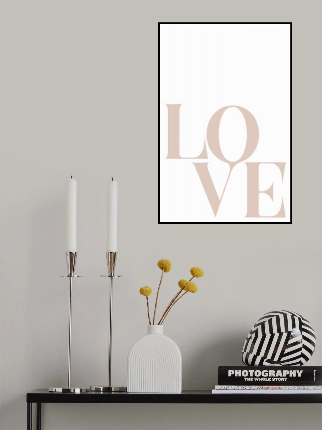 Love Beige Poster och Canvastavla