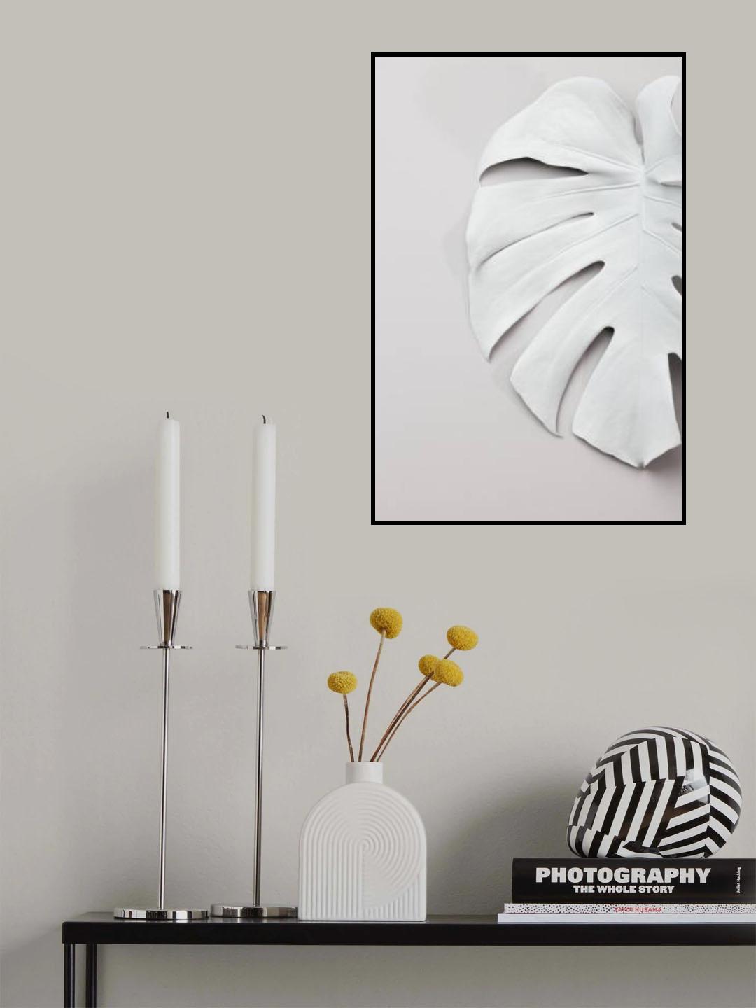 Monstera White 01 Poster och Canvastavla