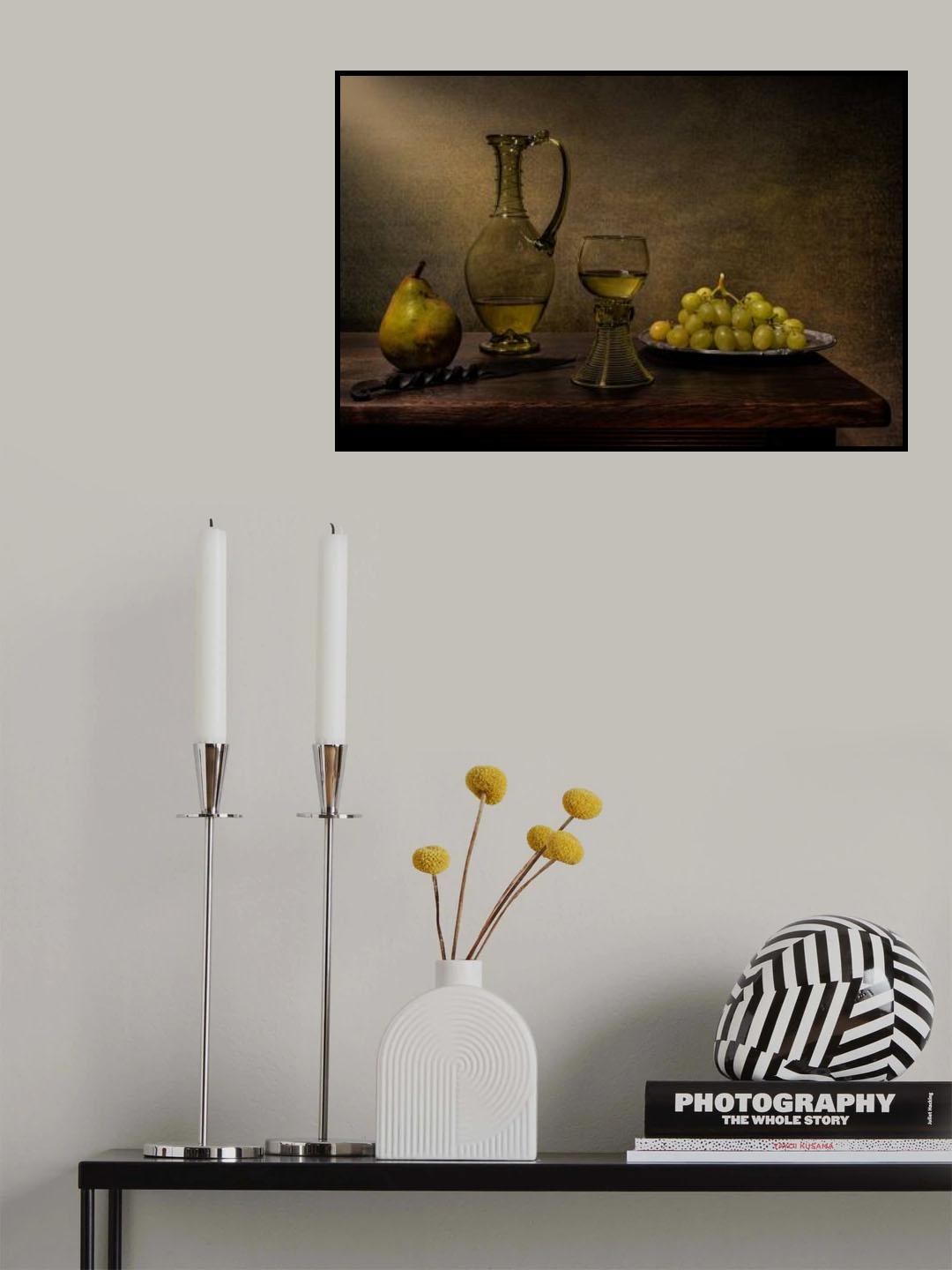 stilleven met witte druiven Poster och Canvastavla