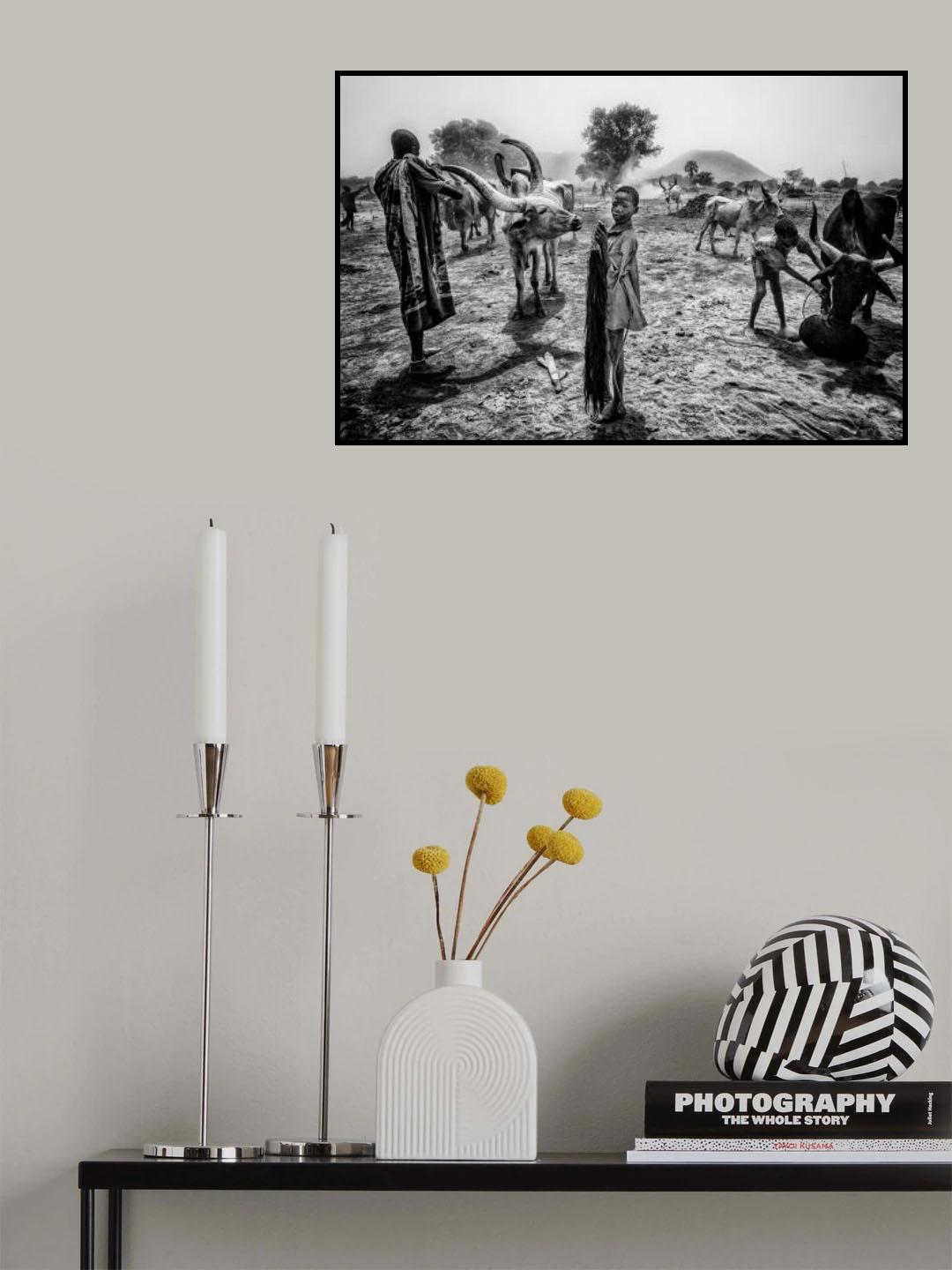 A scene of life in a mundari camp. Poster och Canvastavla