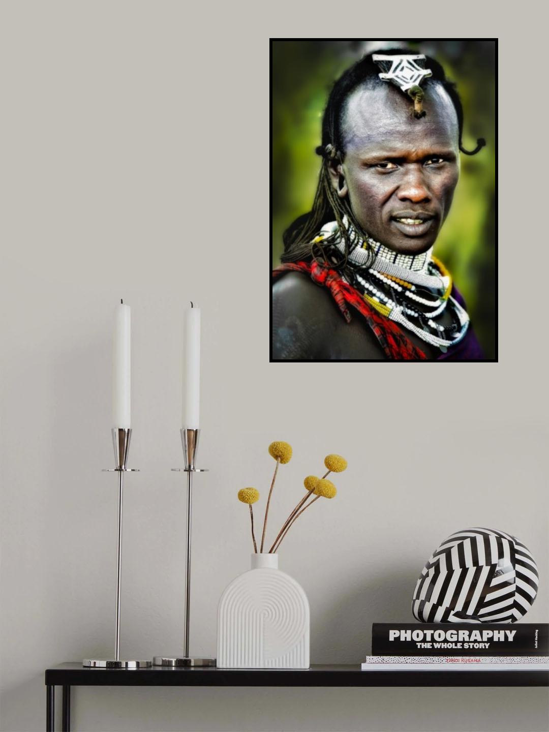 Maasai Mara Warrior. Tanzania. East Africa © Nora de Angelli / www.noraphotos.com Poster och Canvastavla