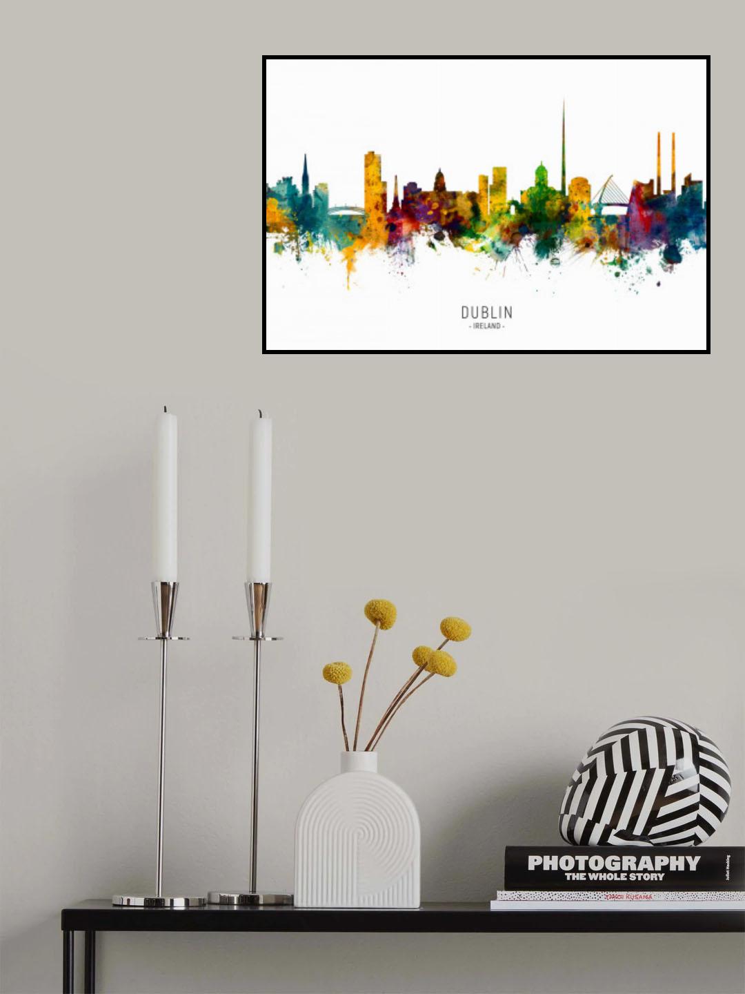 Dublin Ireland Skyline Poster och Canvastavla