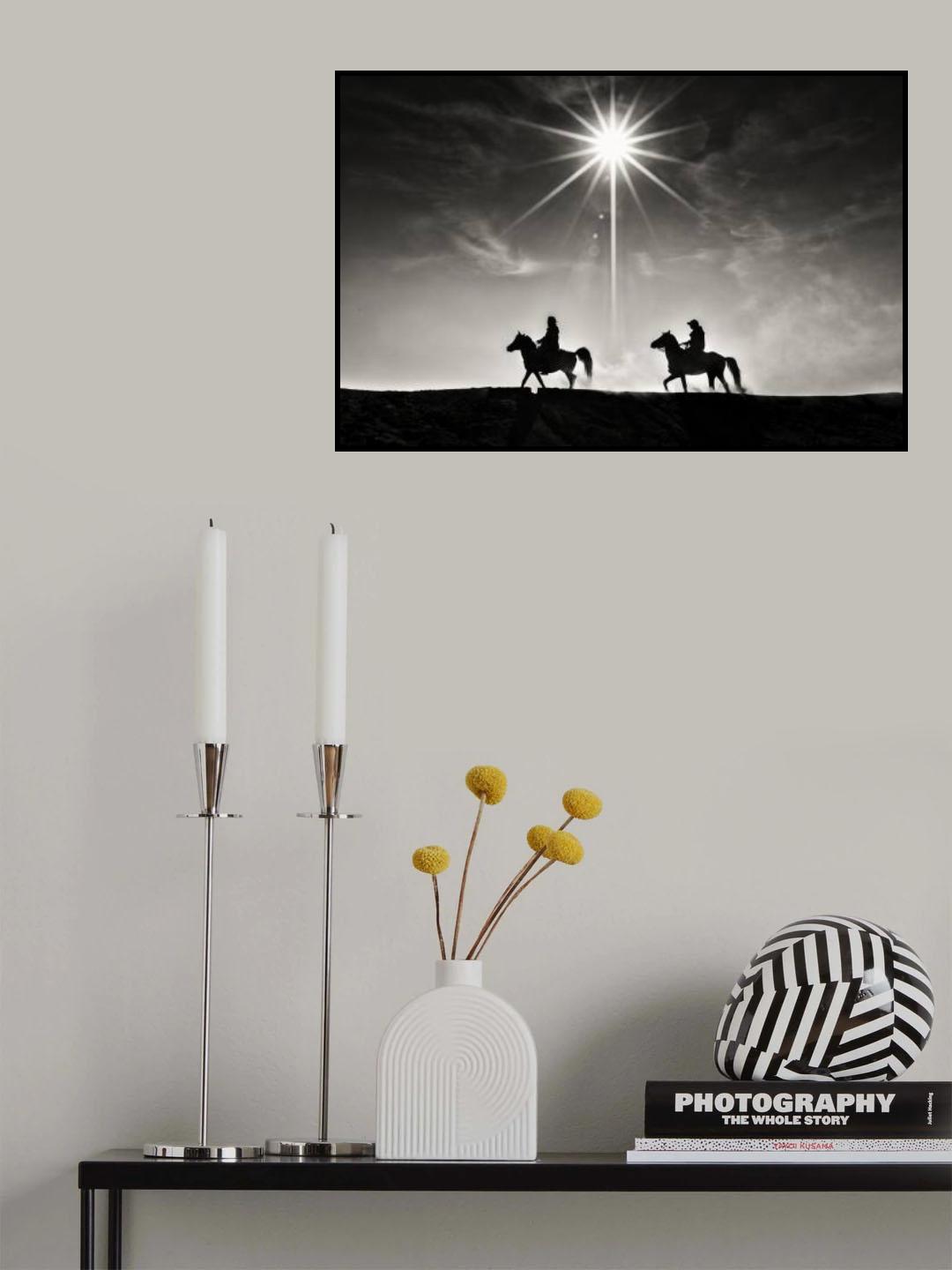 Horse Riders in Mt Bromo Poster och Canvastavla