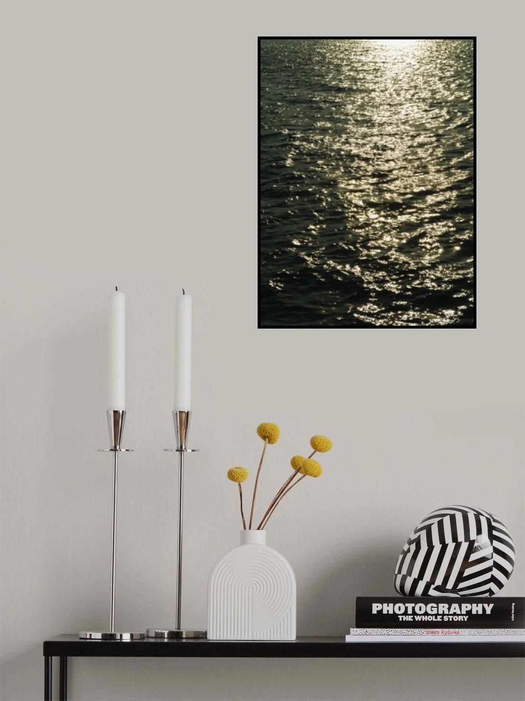 sea waves at sunset Poster och Canvastavla