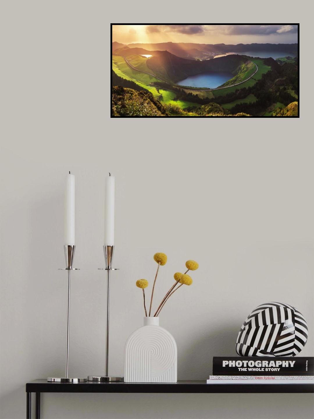 Azores - Sete Cidades Panorama Poster och Canvastavla