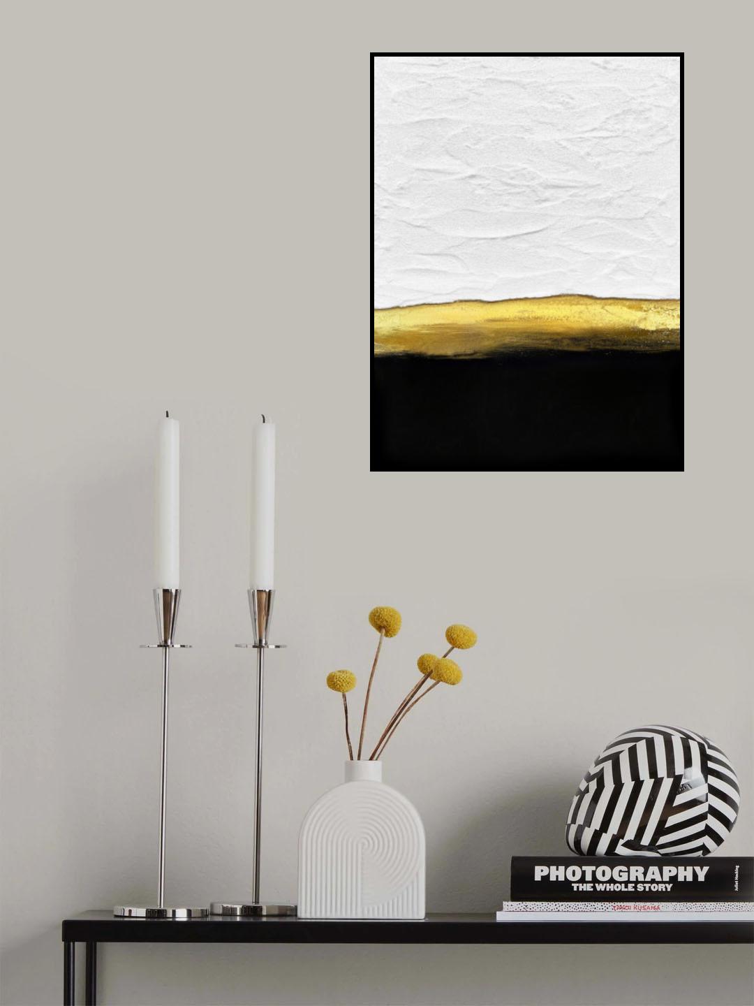Black and White Golden Night Poster och Canvastavla