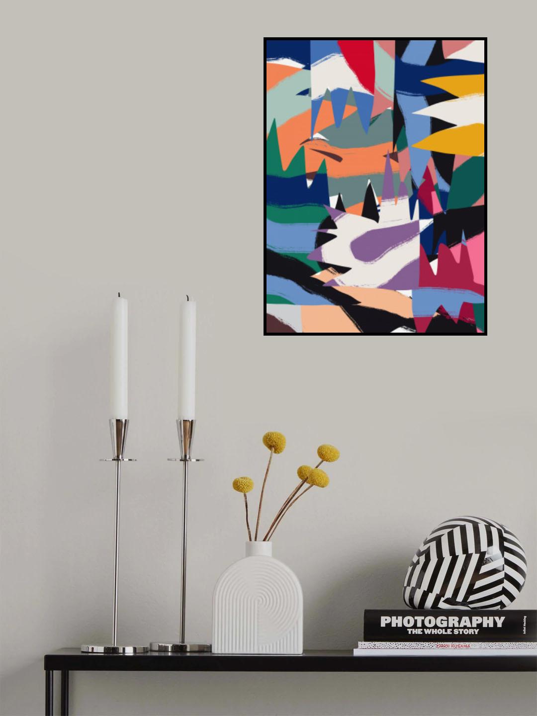 Geometrical Cut Out With Ribbons Poster och Canvastavla