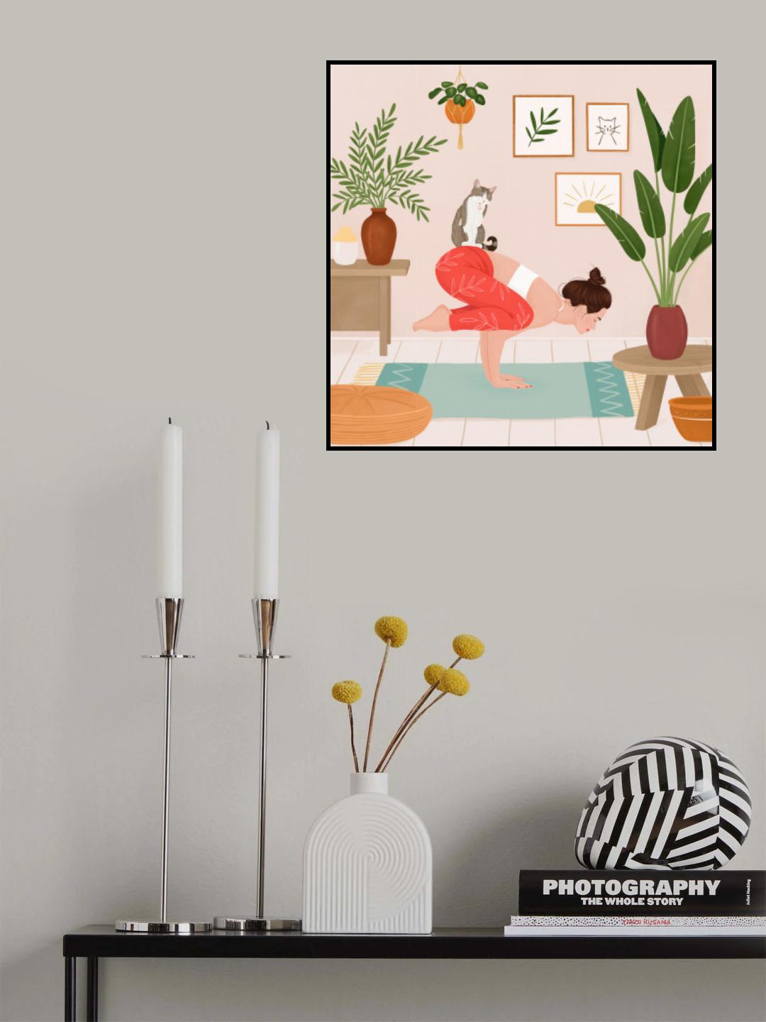 Cat Yoga Poster och Canvastavla