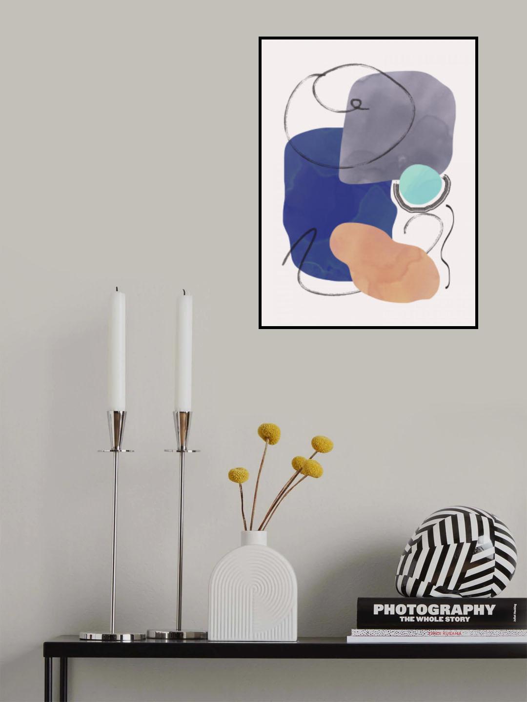 Watercolor Organic Shapes 5 Poster och Canvastavla