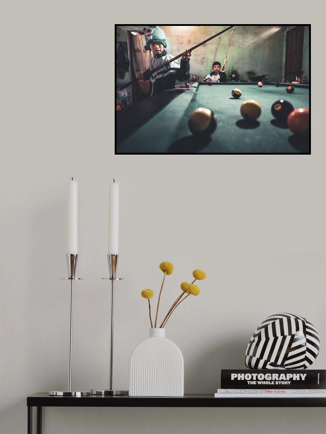 Playing pool among the northern montains Poster och Canvastavla