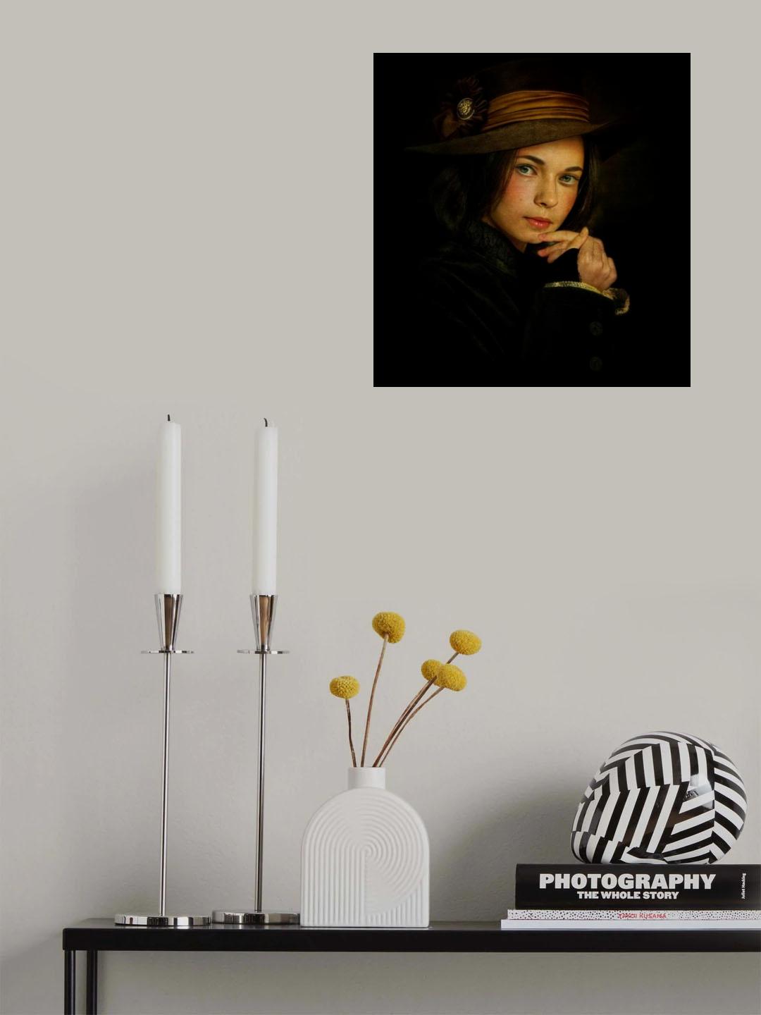 Black scarf Poster och Canvastavla