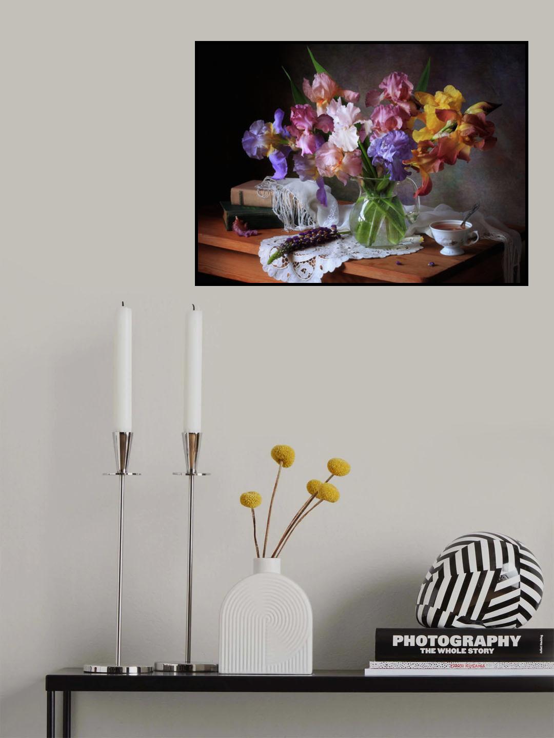 With a bouquet of irises Poster och Canvastavla