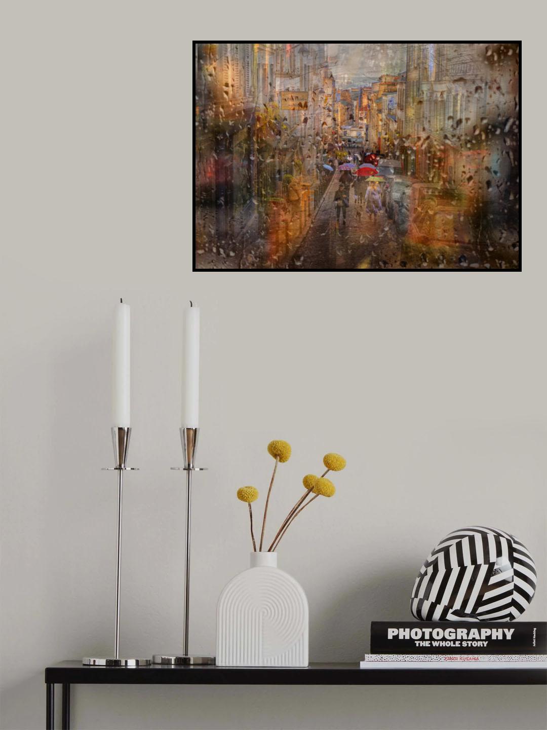 Rain in Paris Poster och Canvastavla