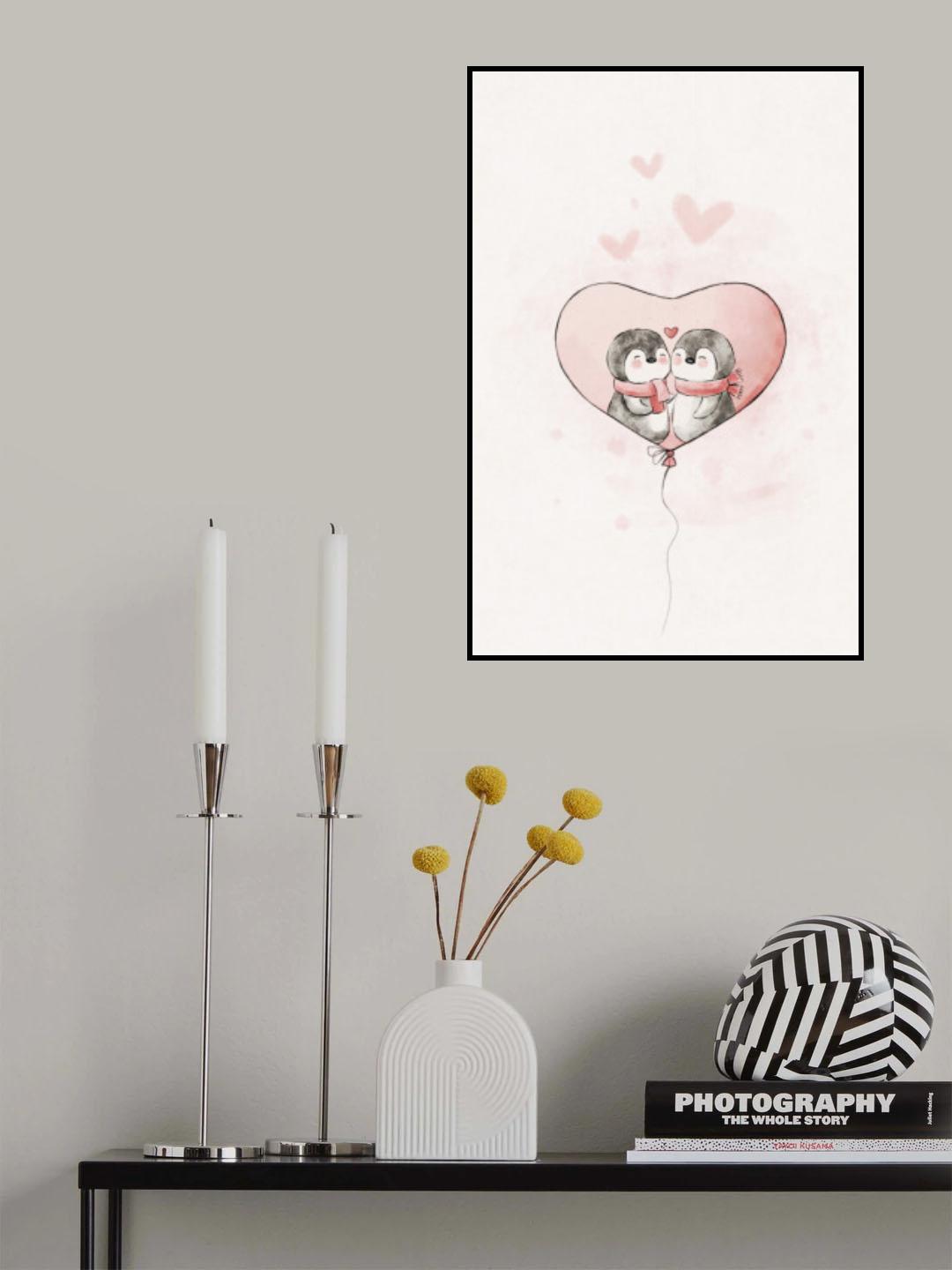 Penguin in love Poster och Canvastavla