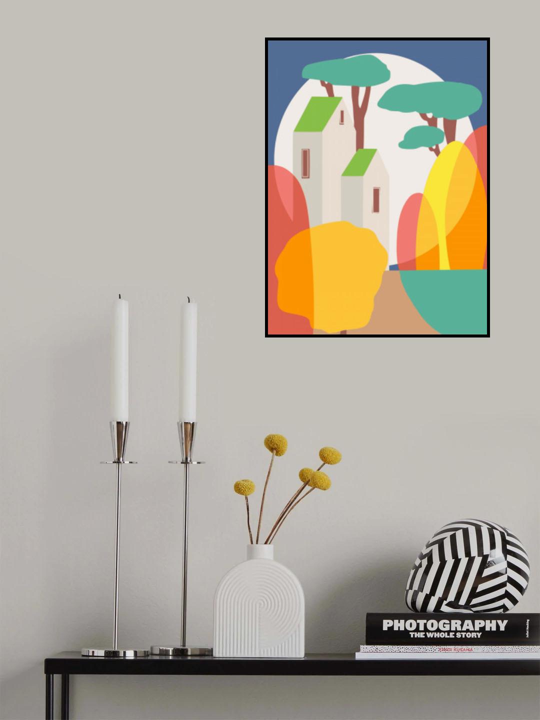 Moon Light Cottage Poster och Canvastavla