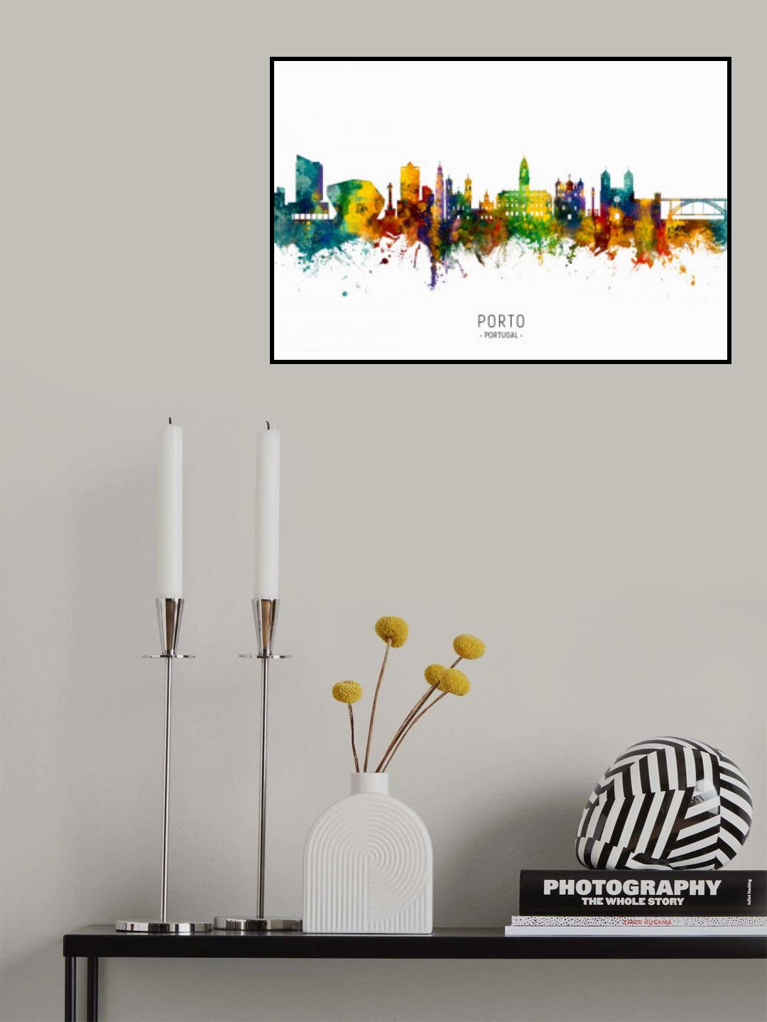 Porto Portugal Skyline Poster och Canvastavla