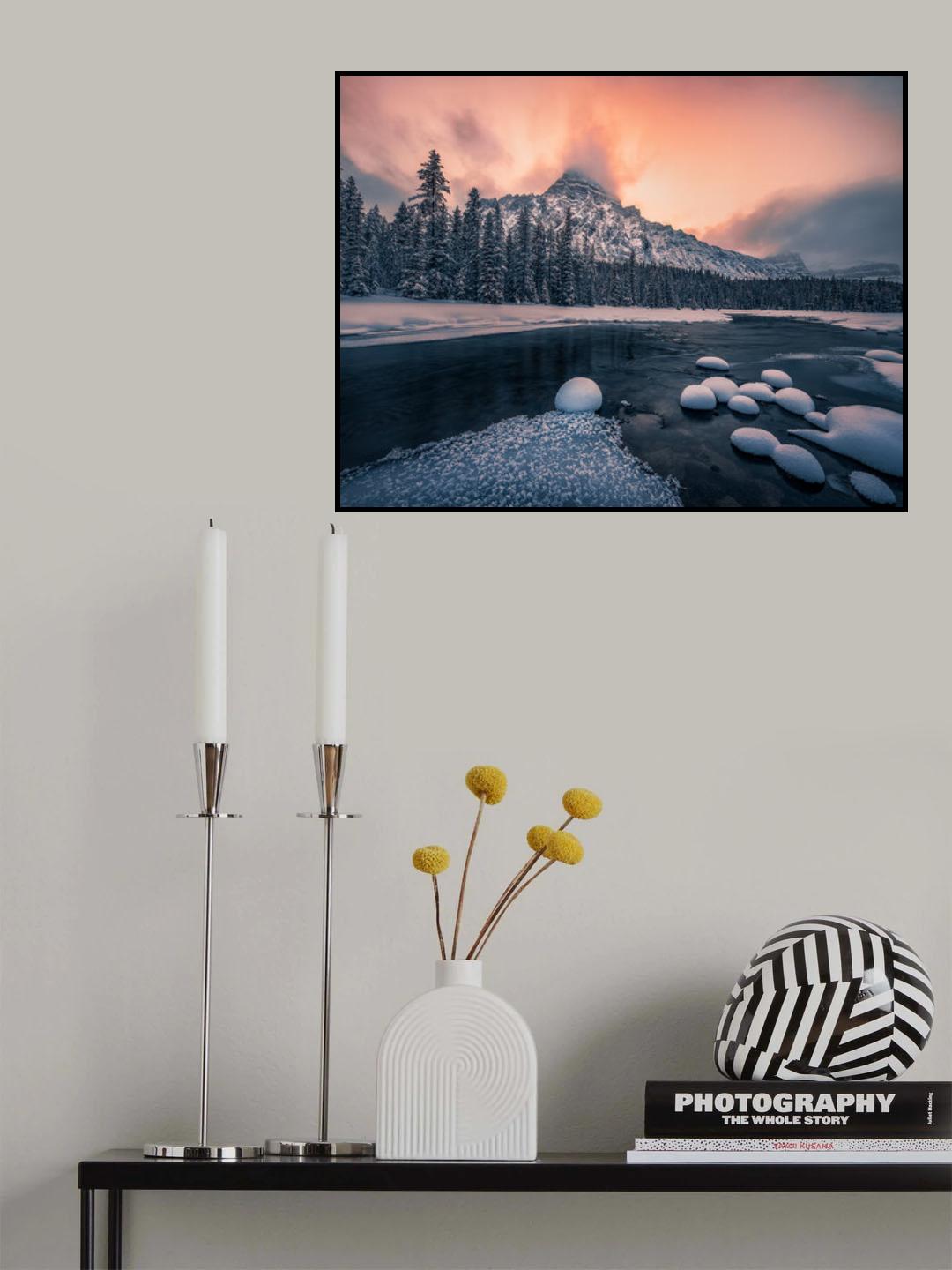 clouds at sunset which Like firing on a top of mountain Poster och Canvastavla