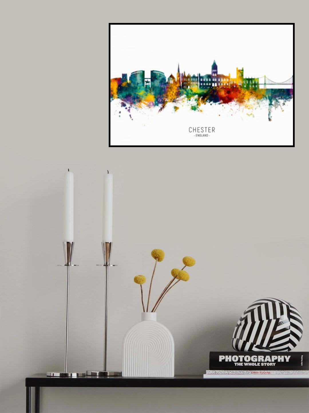 Chester England Skyline Poster och Canvastavla