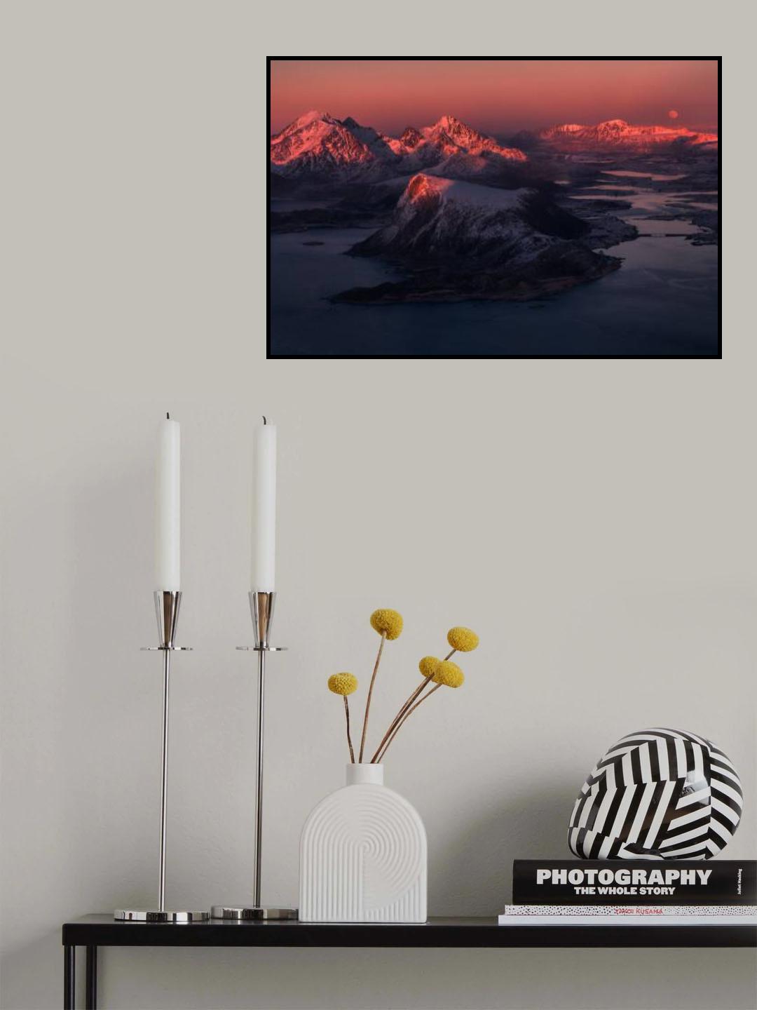 The Lofoten Islands. Full moon. Poster och Canvastavla