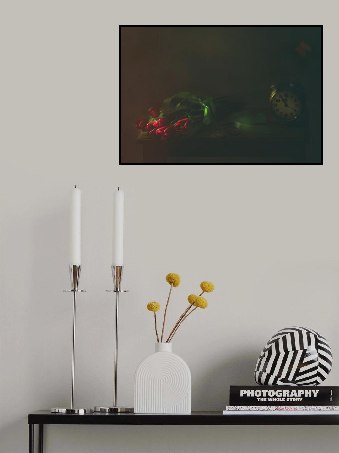 Red Tulips and Butterfly Poster och Canvastavla