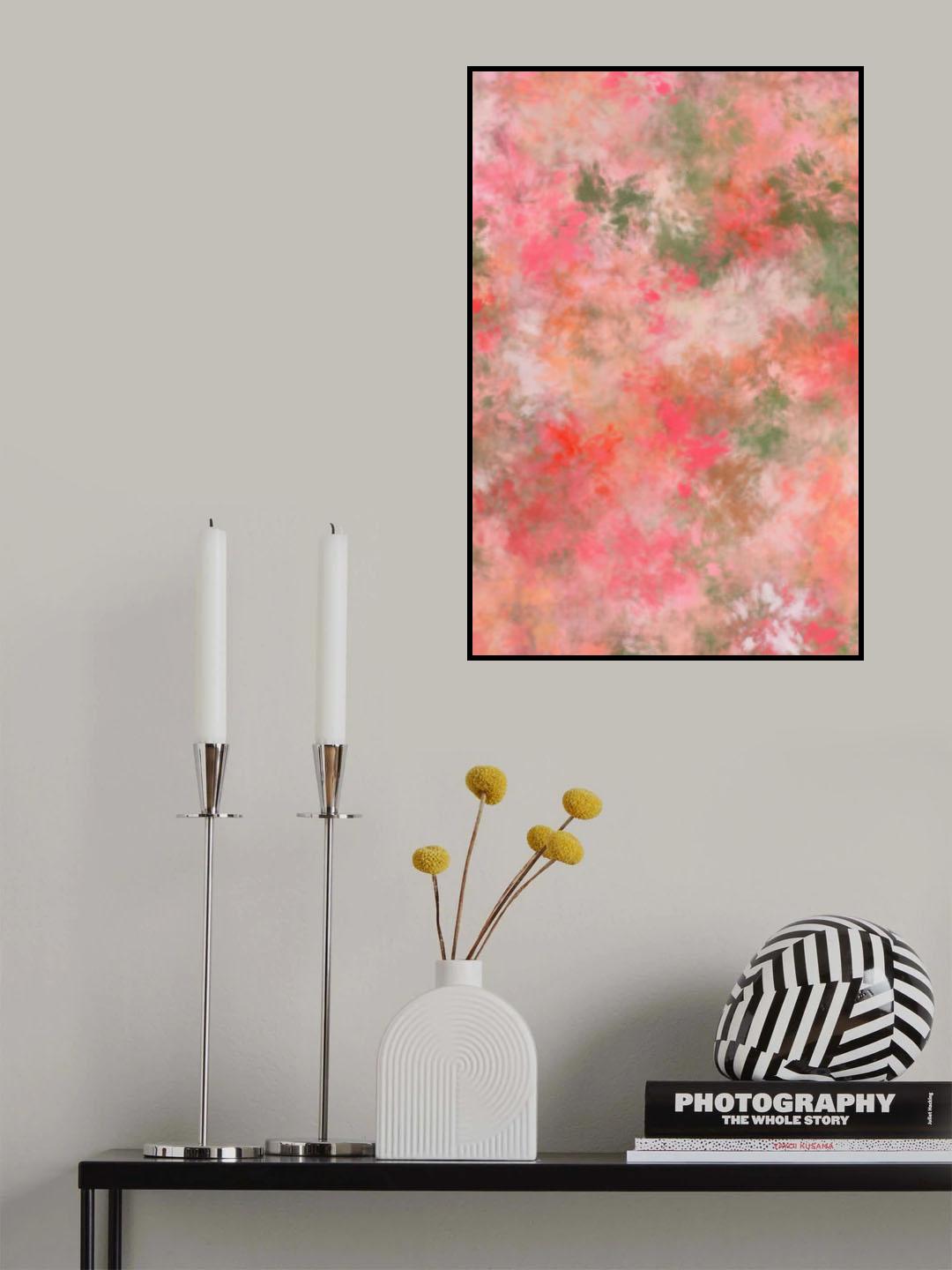 Pastel Flowery Artwork Poster och Canvastavla