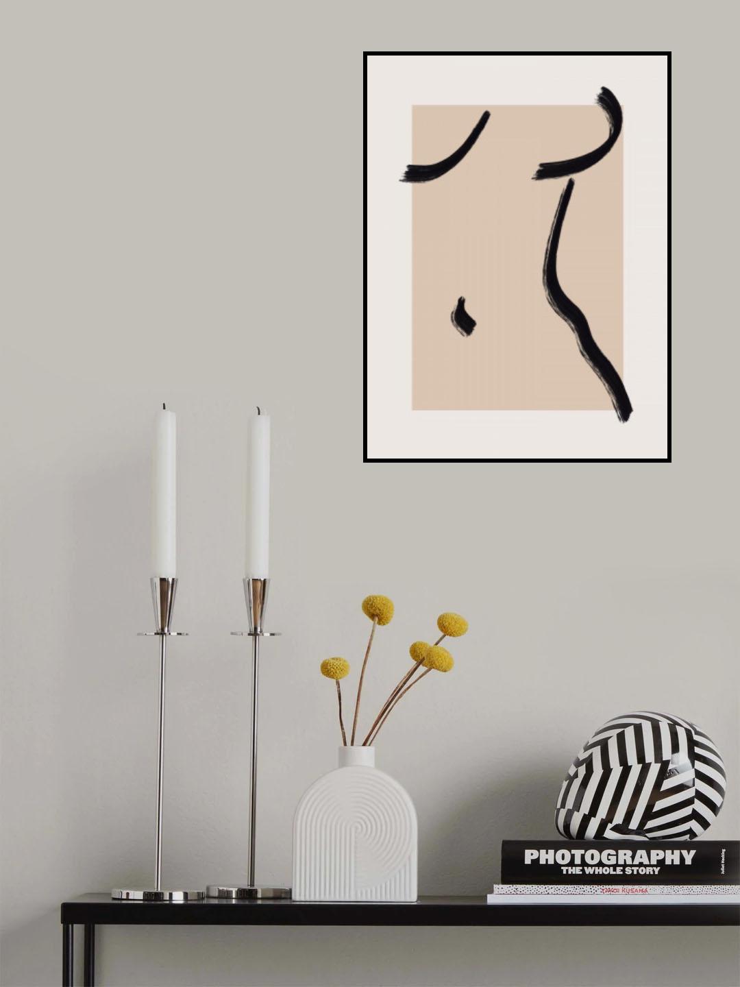 Abstract Minimal Nude Line Art 2 Poster och Canvastavla