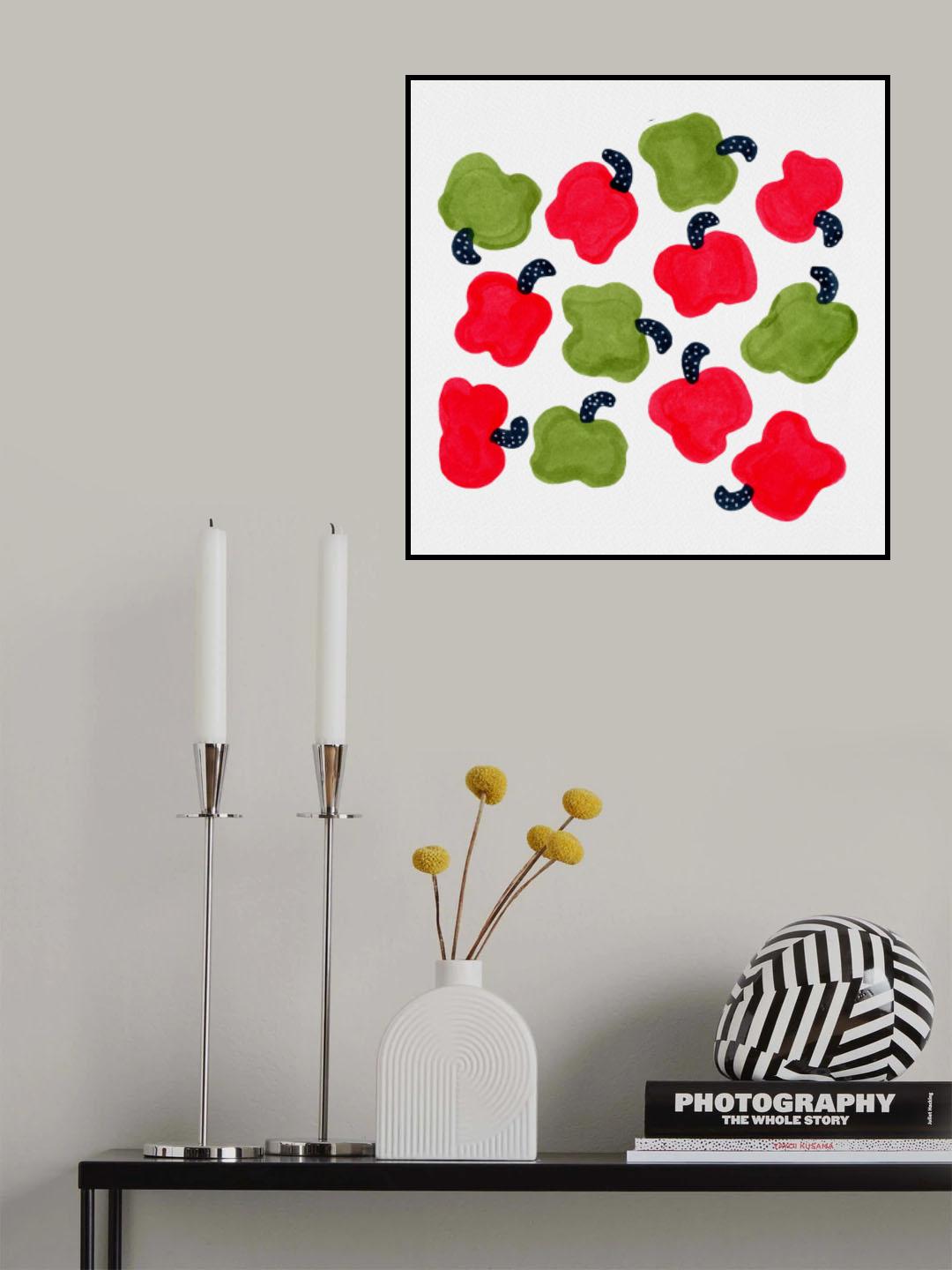 Green and Red Peppers Poster och Canvastavla
