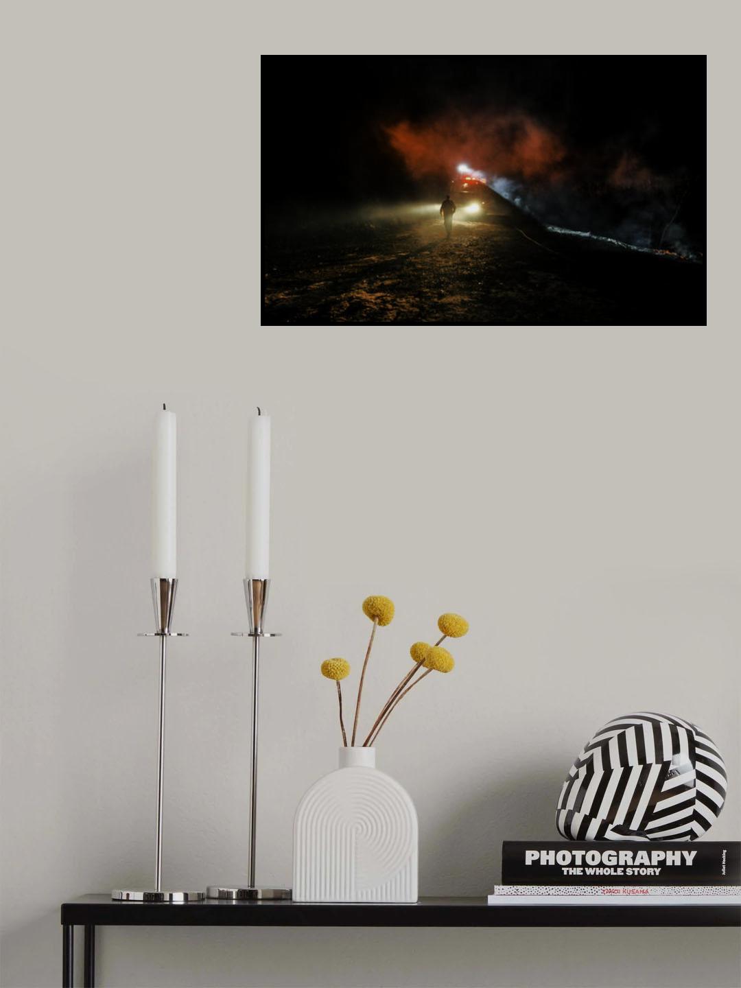 Fireman & the fire engine Poster och Canvastavla
