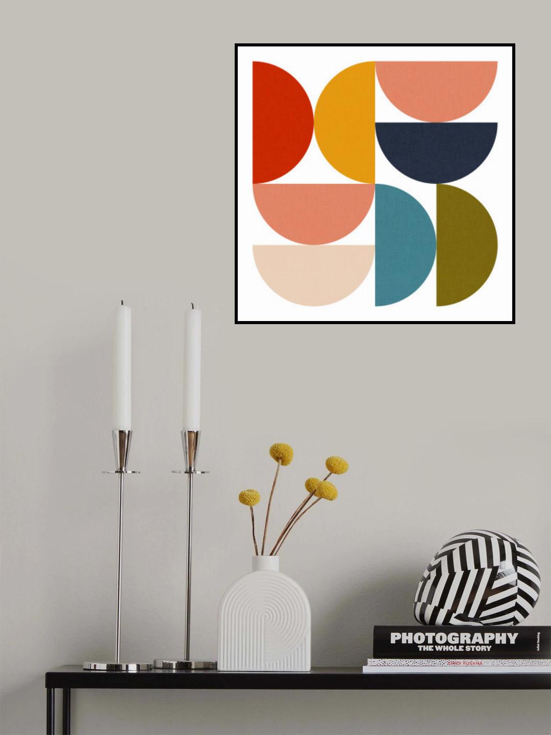 Mid Century Geometric Color Play 4 Poster och Canvastavla
