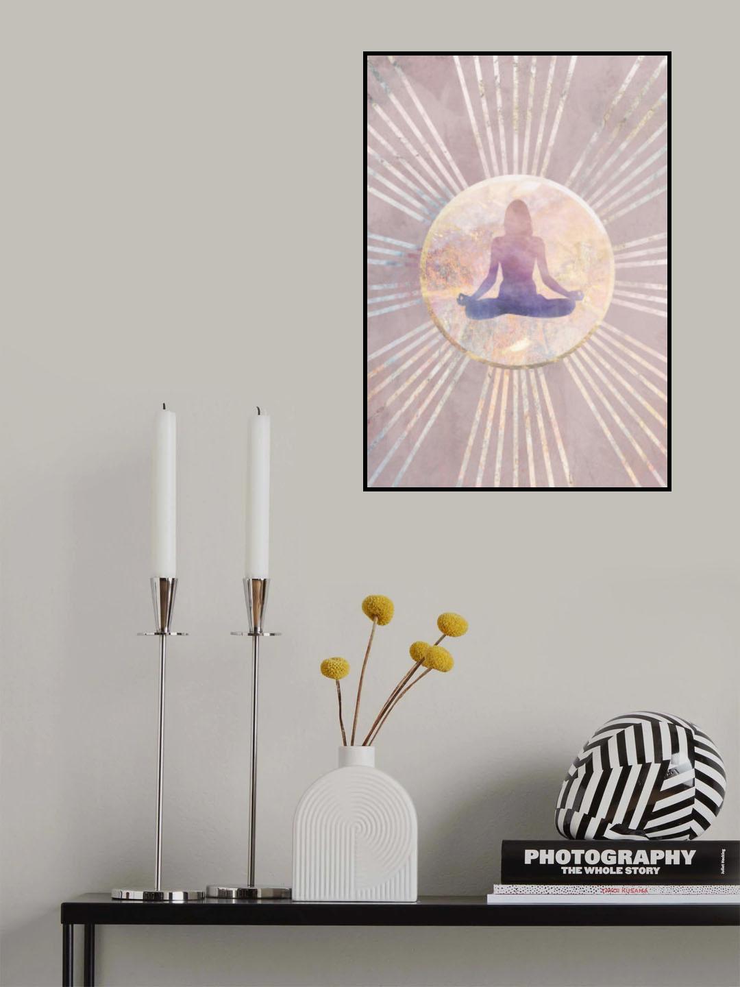 Sun Boho Yoga Pink 1 Poster och Canvastavla