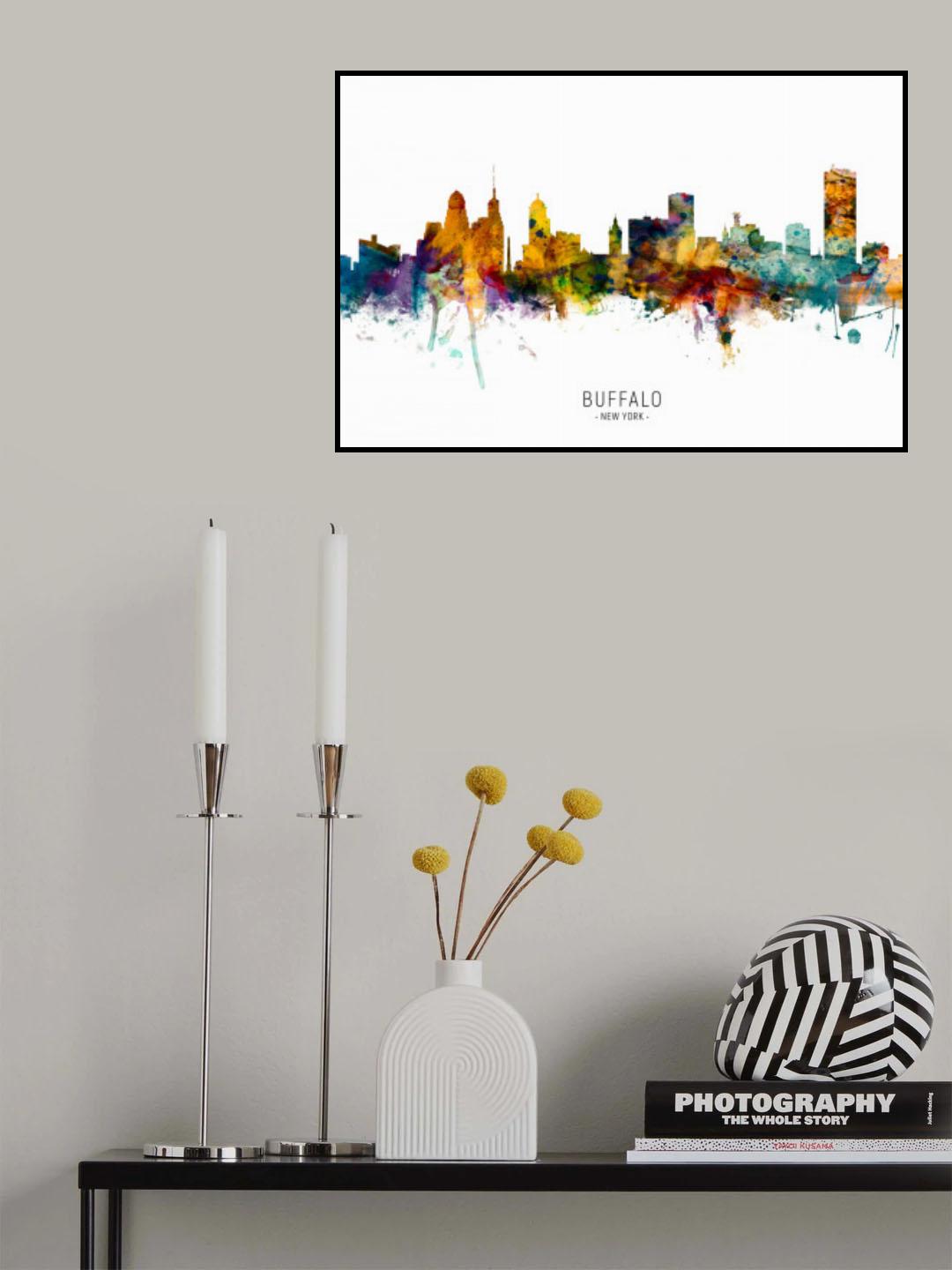 Buffalo New York Skyline Poster och Canvastavla