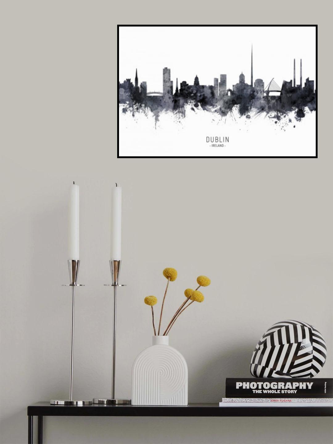 Dublin Ireland Skyline Poster och Canvastavla