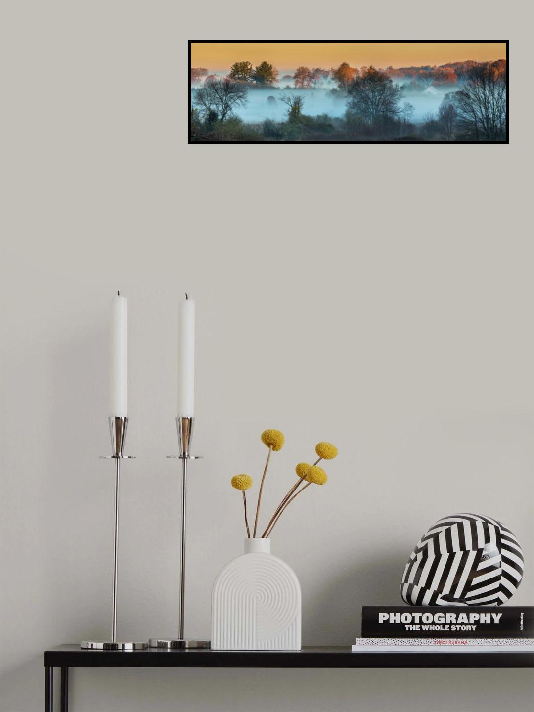 The Foggy Farm in Golden Light Poster och Canvastavla