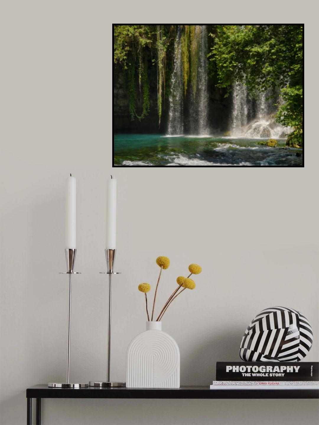 beautiful waterfall in the forest Poster och Canvastavla