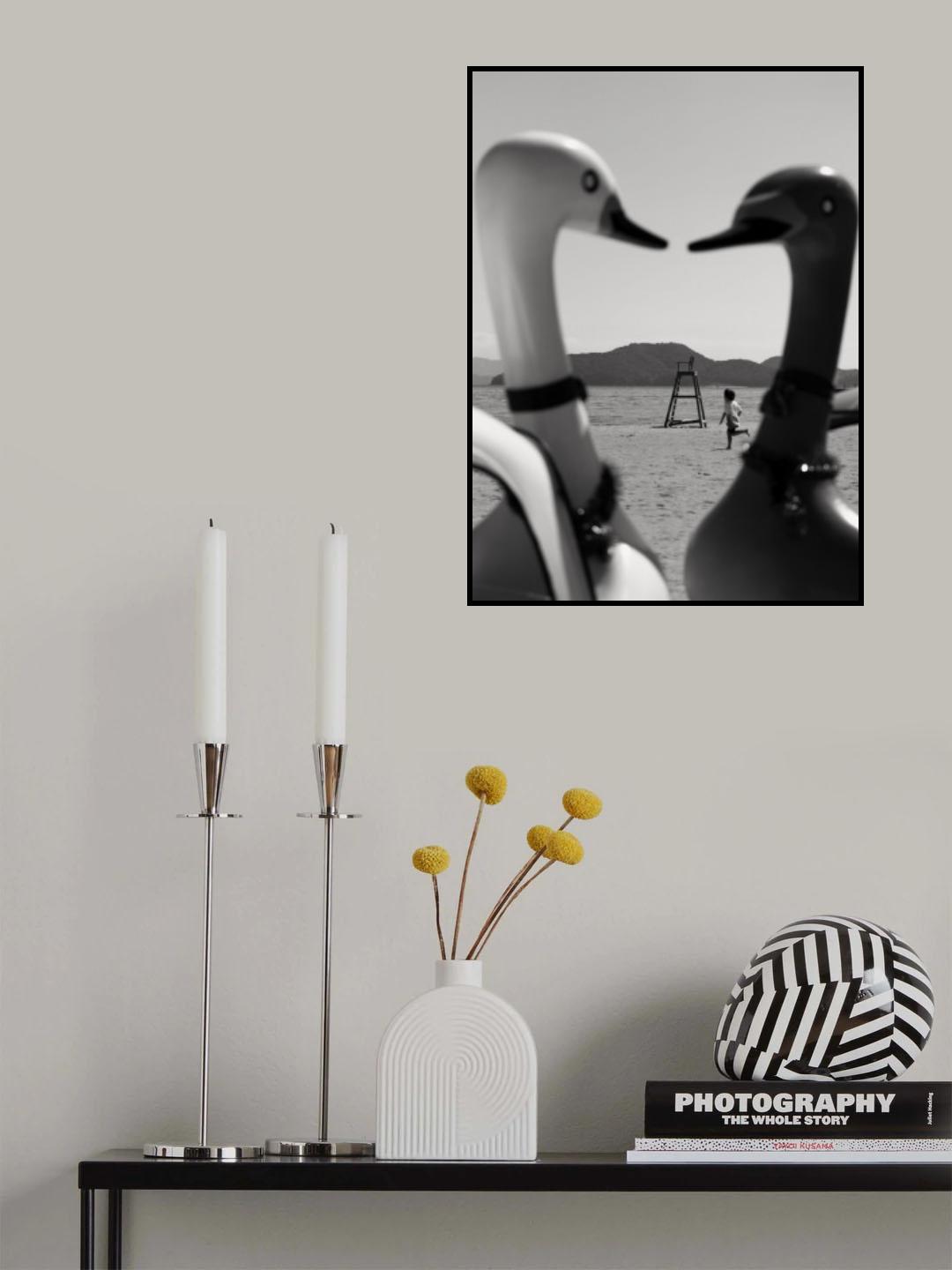 picture frame on the beach_01B&W Poster och Canvastavla