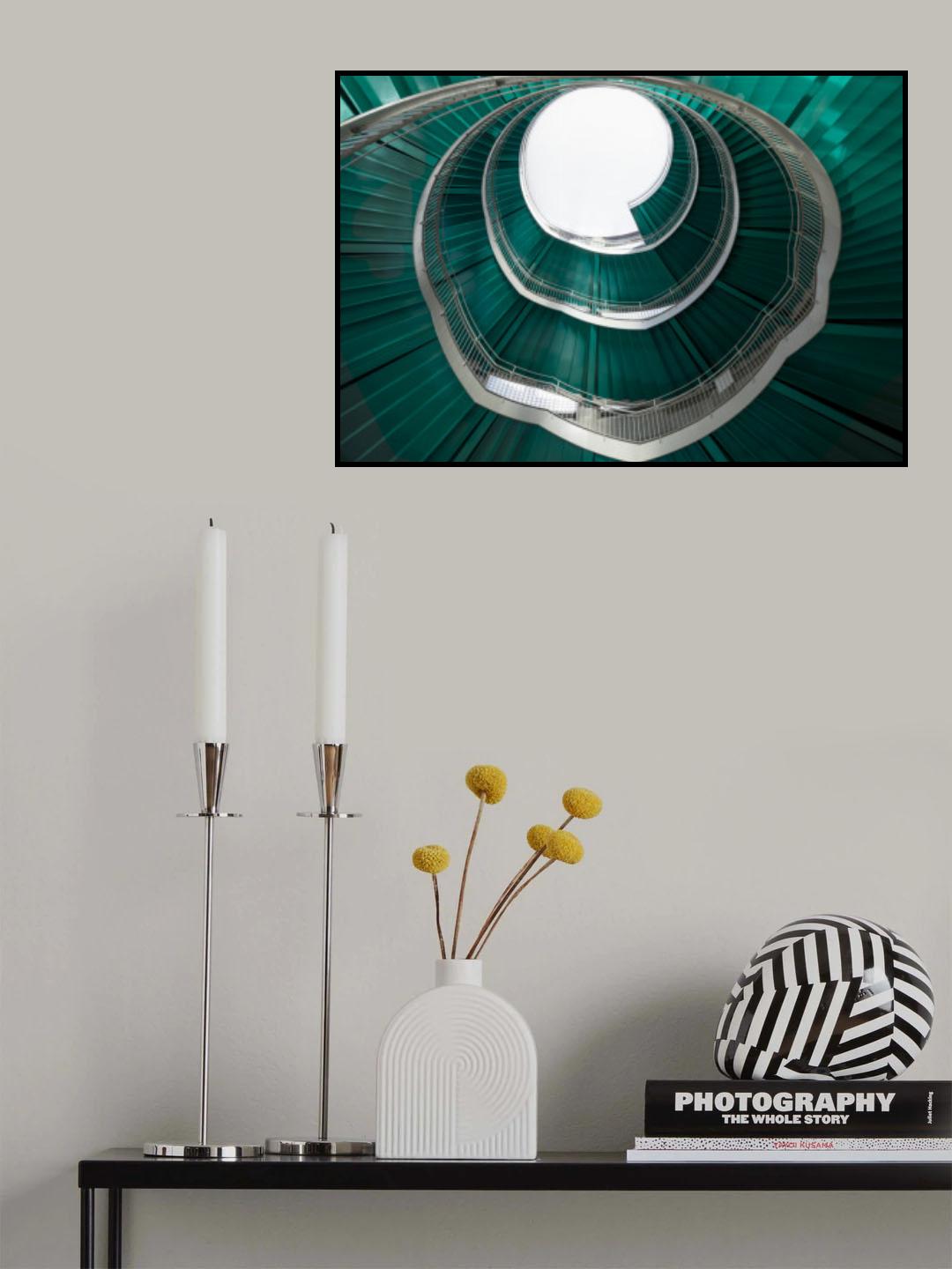 blue-green spiral Poster och Canvastavla